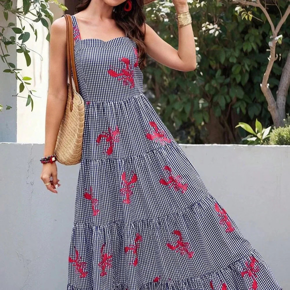 Multicolor Boho Women's Light Casual Plaid - Picture 3 of 5